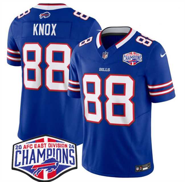 Men%27s Buffalo Bills #88 Dawson Knox Royal F.U.S.E. 2024 AFC East Division Champions Vapor Limited Stitched Jersey->buffalo bills->NFL Jersey